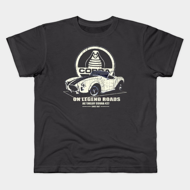 Vintage Cobra Shelby 427 on the road Kids T-Shirt by HannessyRin